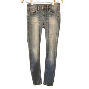 BlankNYC jeans stretch straight leg skinny distressed denim blue size 26